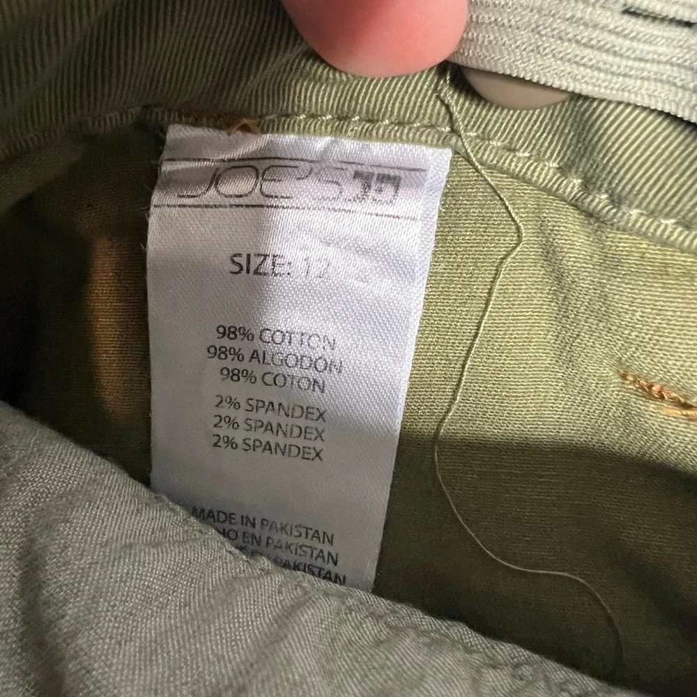 Joes Jeans‎ The Brixton Straight Narrow Olive Green Utility Pant Girls Sz 12 NWT